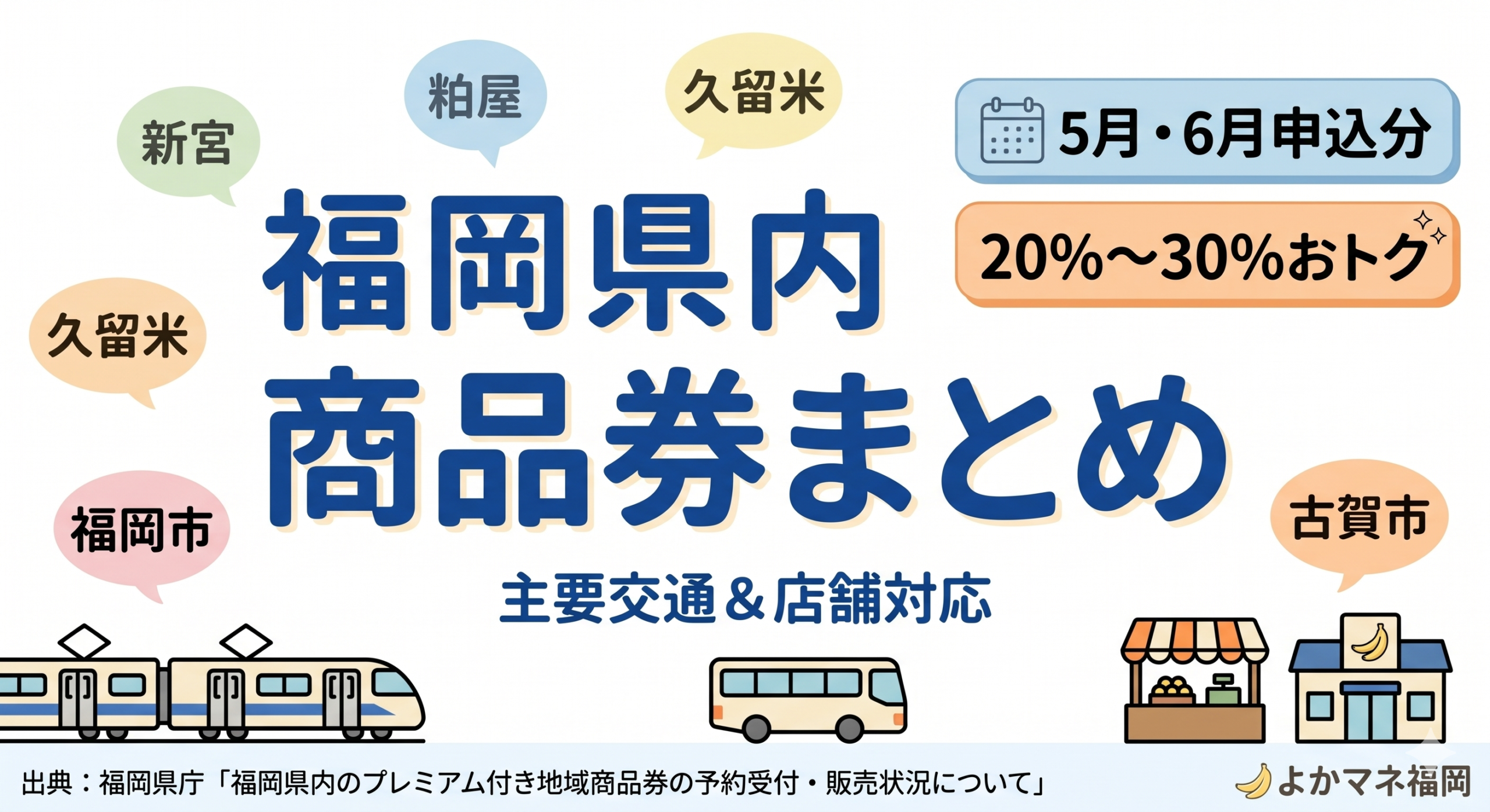 2026年福岡県プレミアム付商品券最新スケジュールまとめ 誰でも最大20パーセント以上お得 ネクスペイ・しんぐうペイ・かすやPayほか