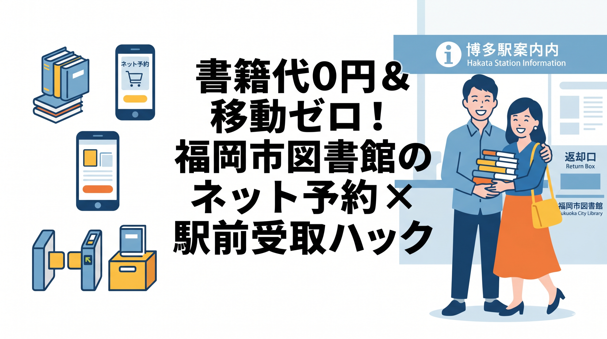 書籍代0円＆移動ゼロ！福岡市図書館のネット予約×駅前受取ハック