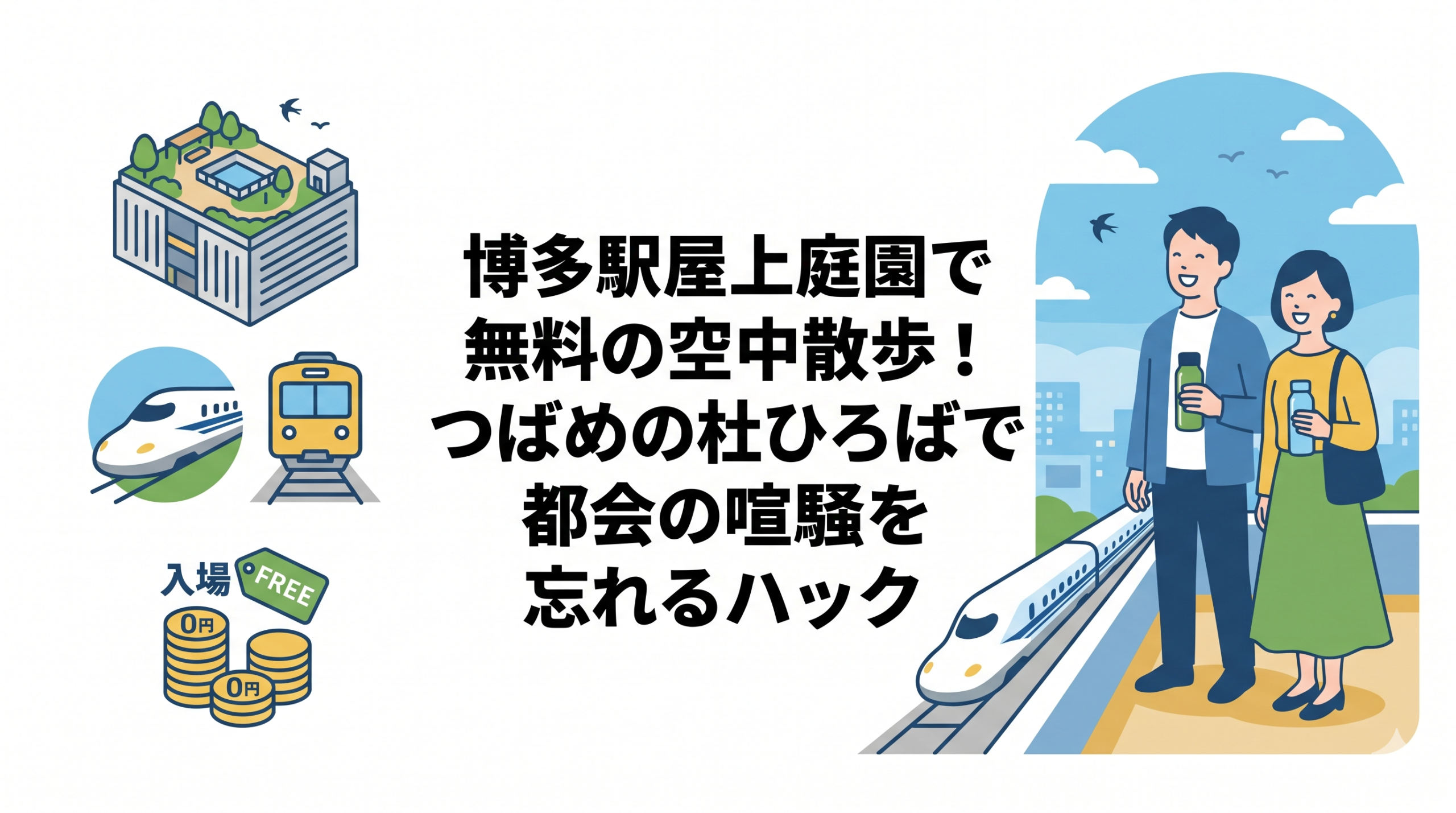博多駅屋上庭園で無料の空中散歩！つばめの杜ひろばで都会の喧騒を忘れるハック